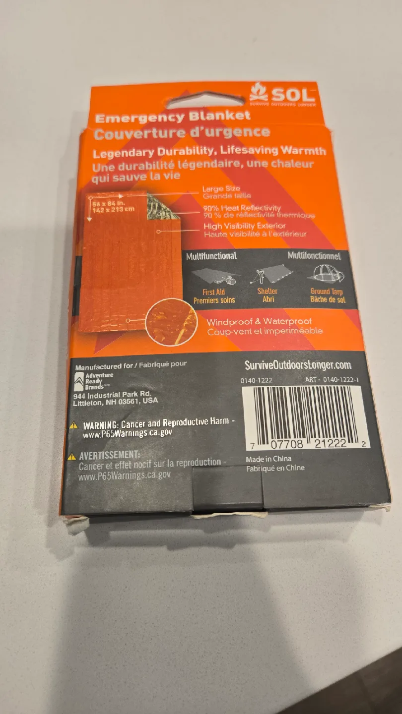 SOL Emergency Blanket, Lightweight & Waterproof image indicator(2)