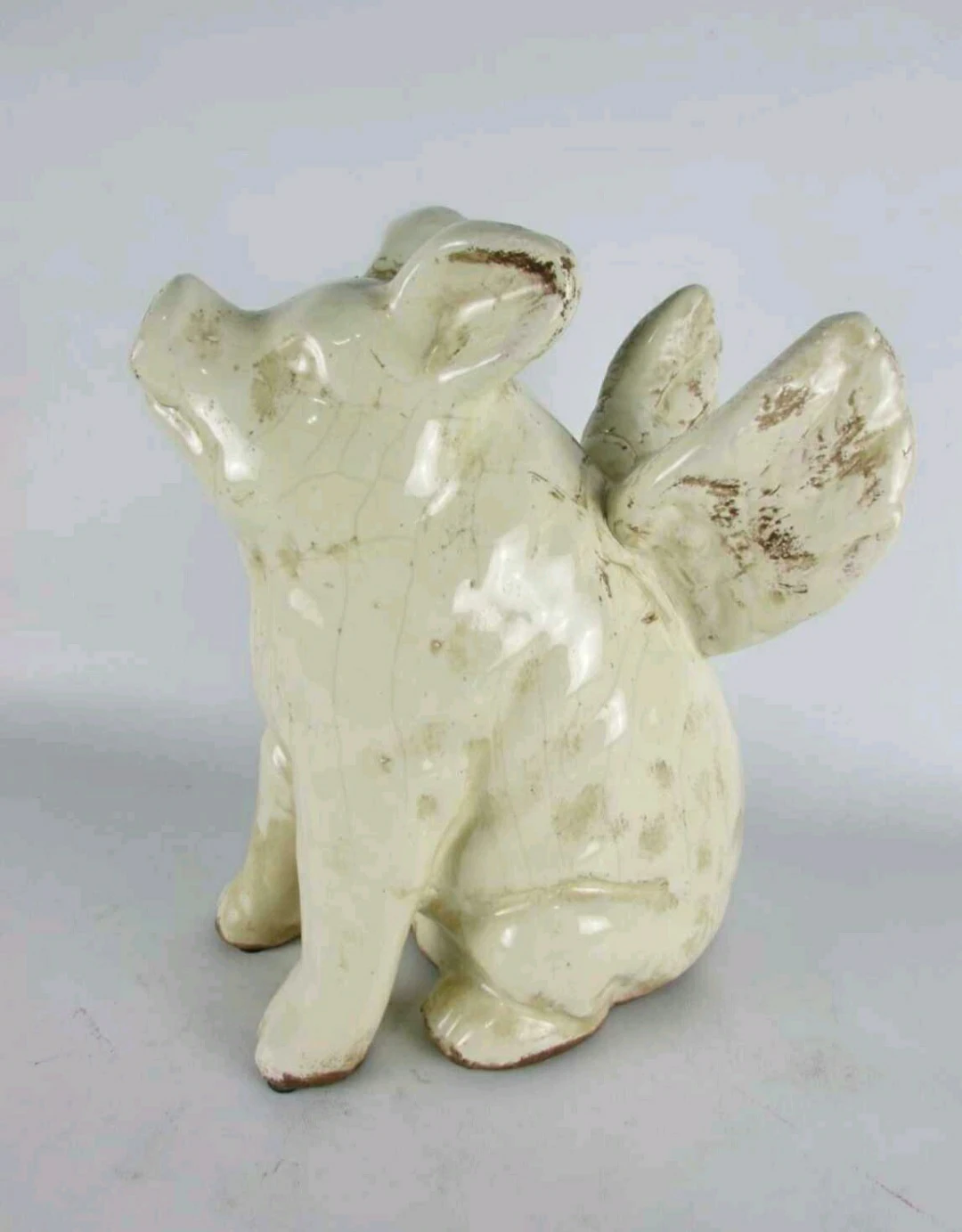 Ceramic Flying Pig Figurine 12"