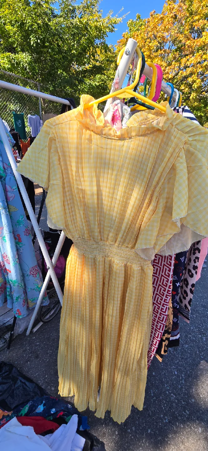 Yellow Pleated Dress