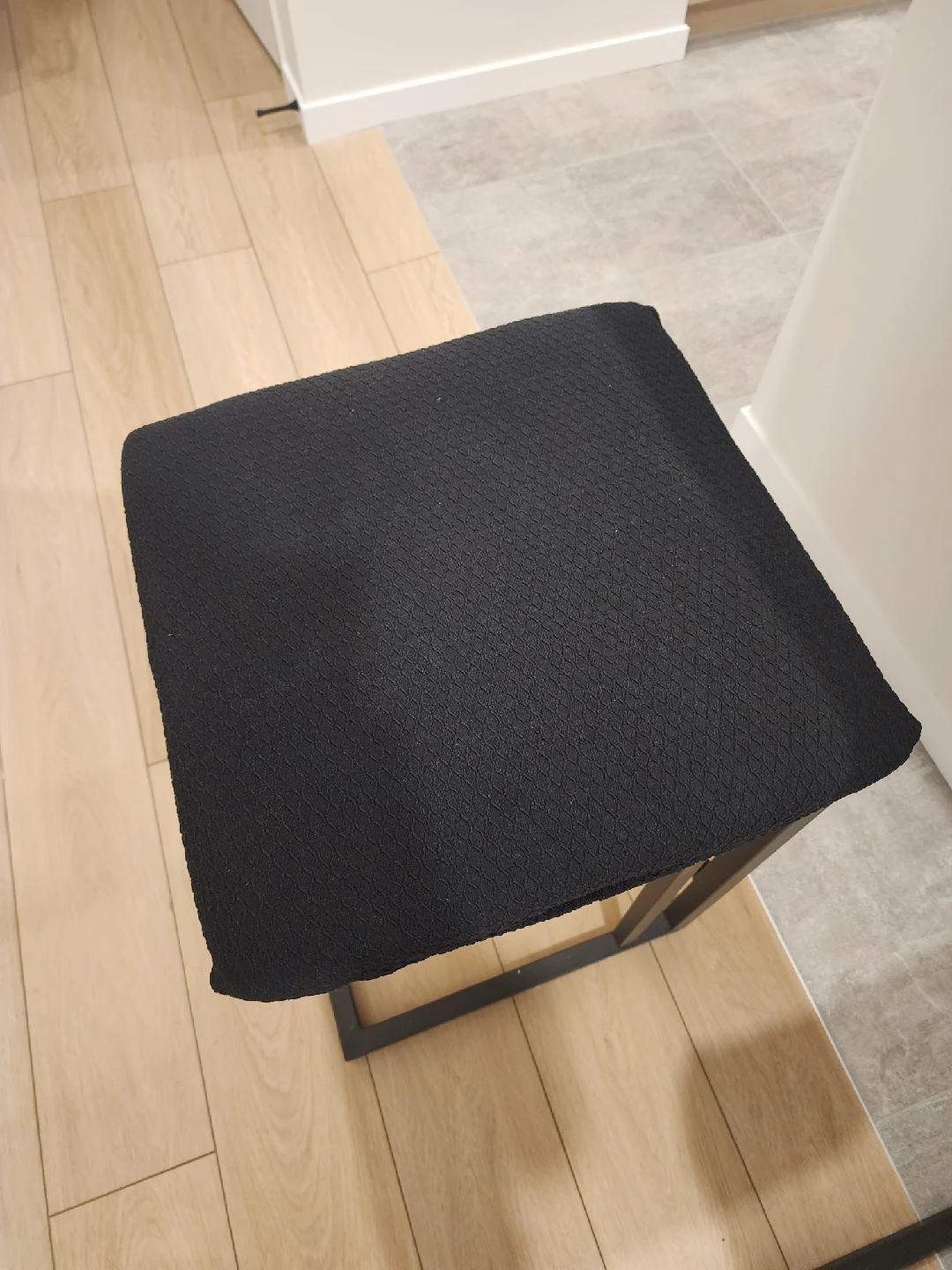 Black Stool with Metal Frame - photo 4