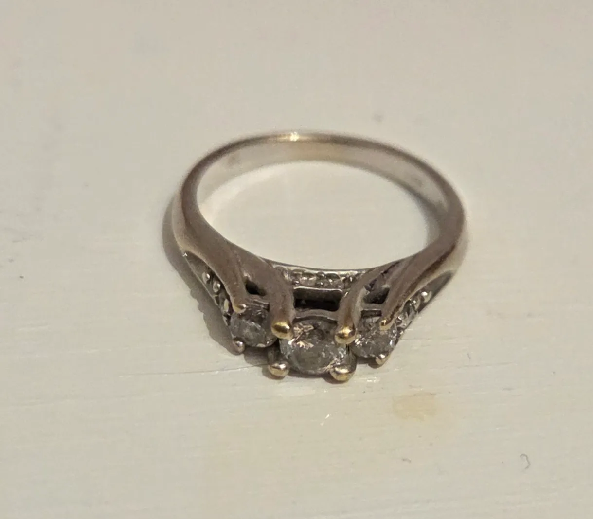 Diamond Ring, 10k white gold. thumbnail
