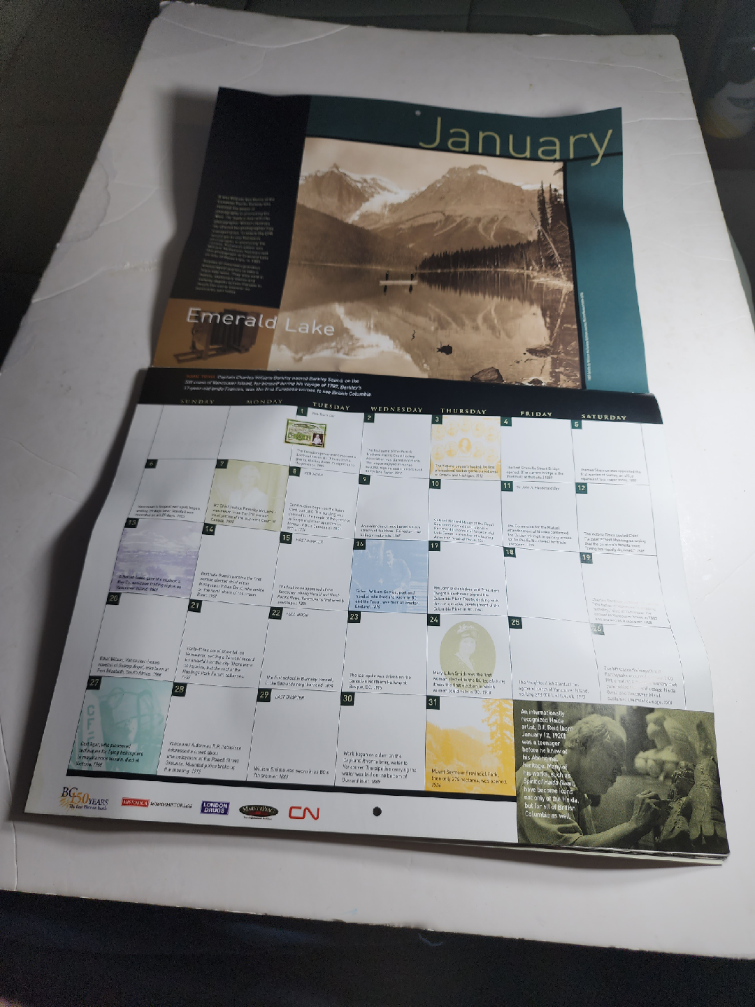 British Columbia 150 Years Calendar - photo 2