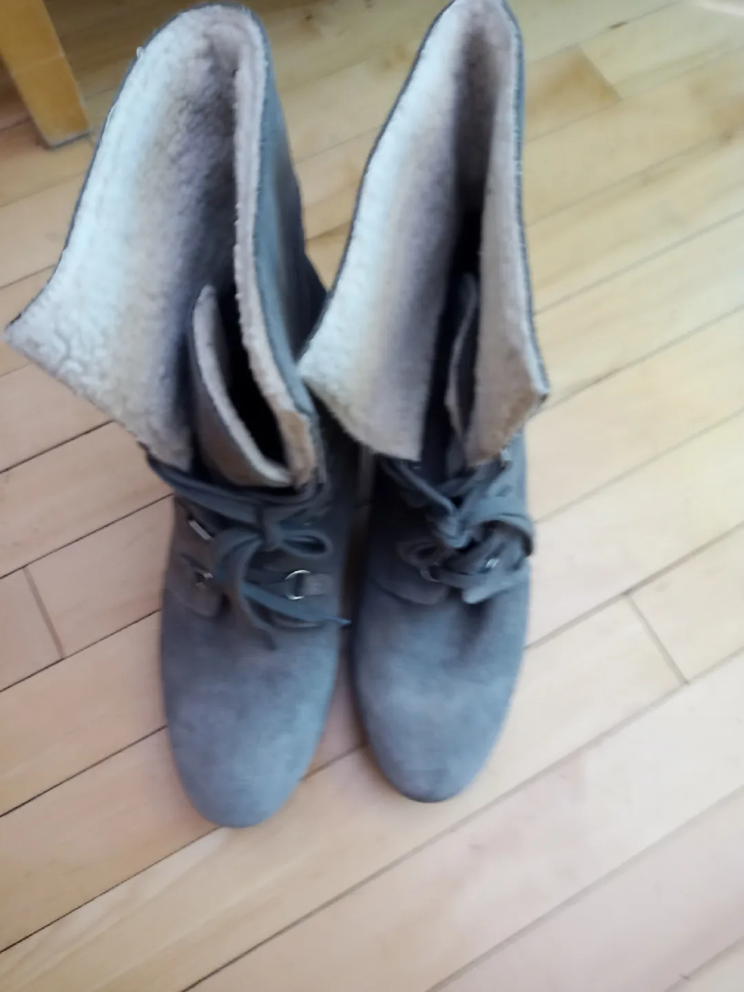 Grey Suede Ankle Boots