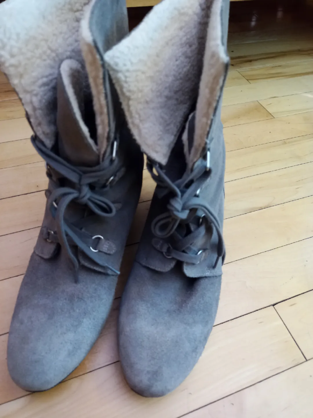 Grey Suede Ankle Boots image indicator(2)