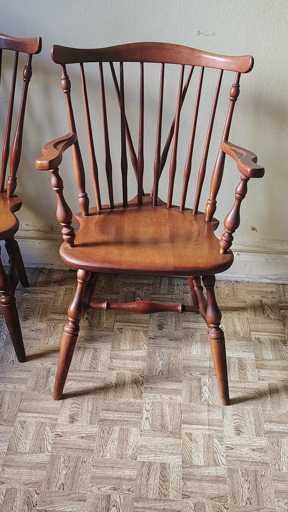 Ethan Allen Nutmeg Finish Spindle Back Chair image indicator(7)