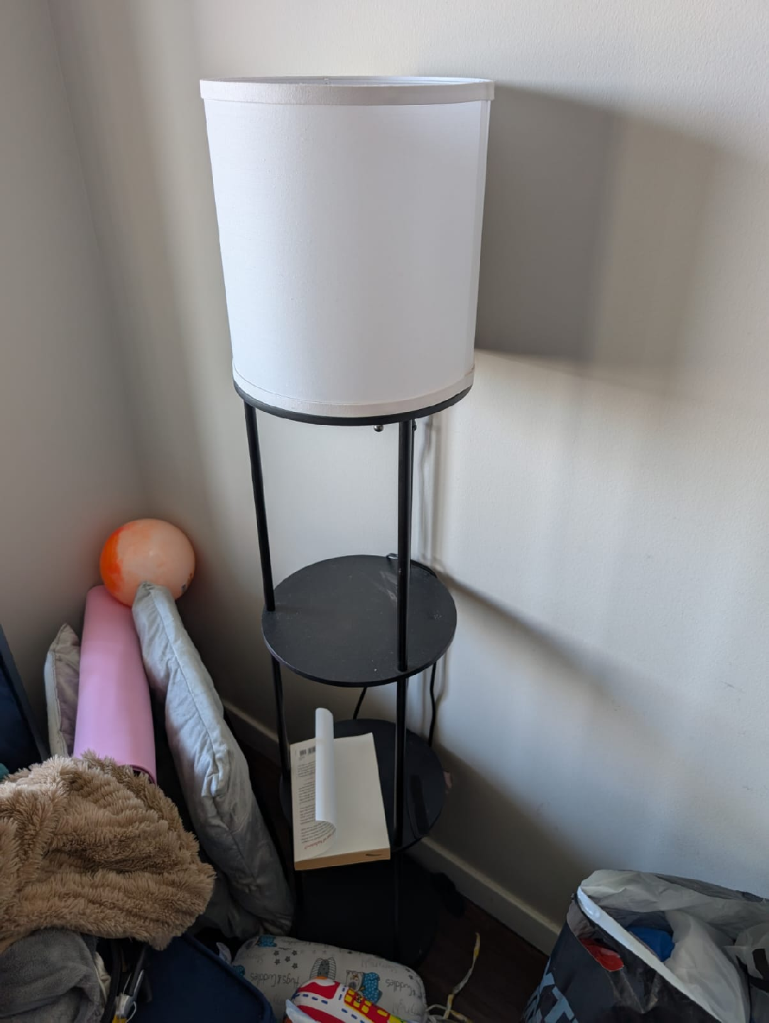 2 Floor Lamp with Shelves - Black - photo 2