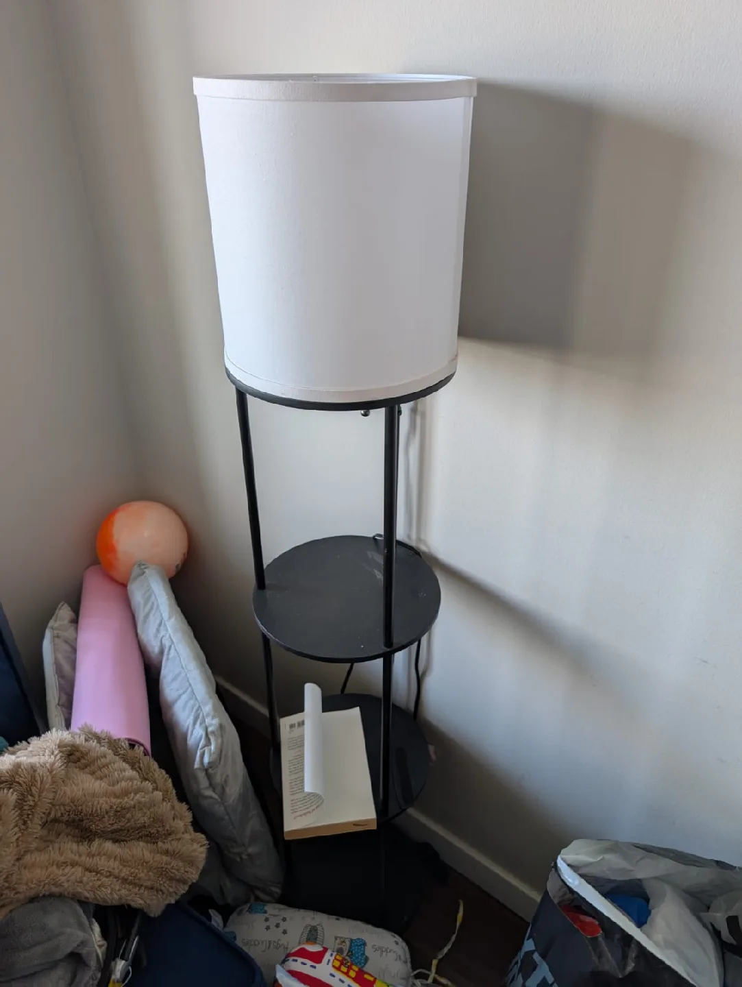 2 Floor Lamp with Shelves - Black image indicator(2)