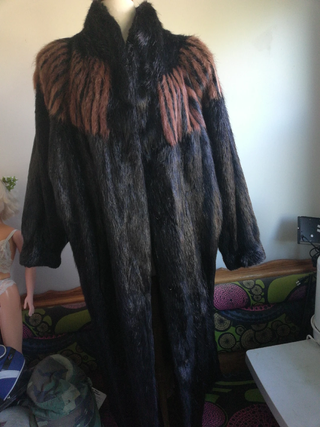 Vintage Fur Coat - Brown and Black
