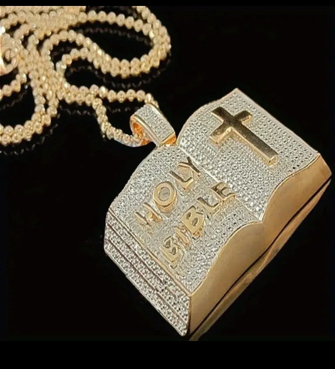 Gold Holy Bible Pendant Necklace image indicator(5)