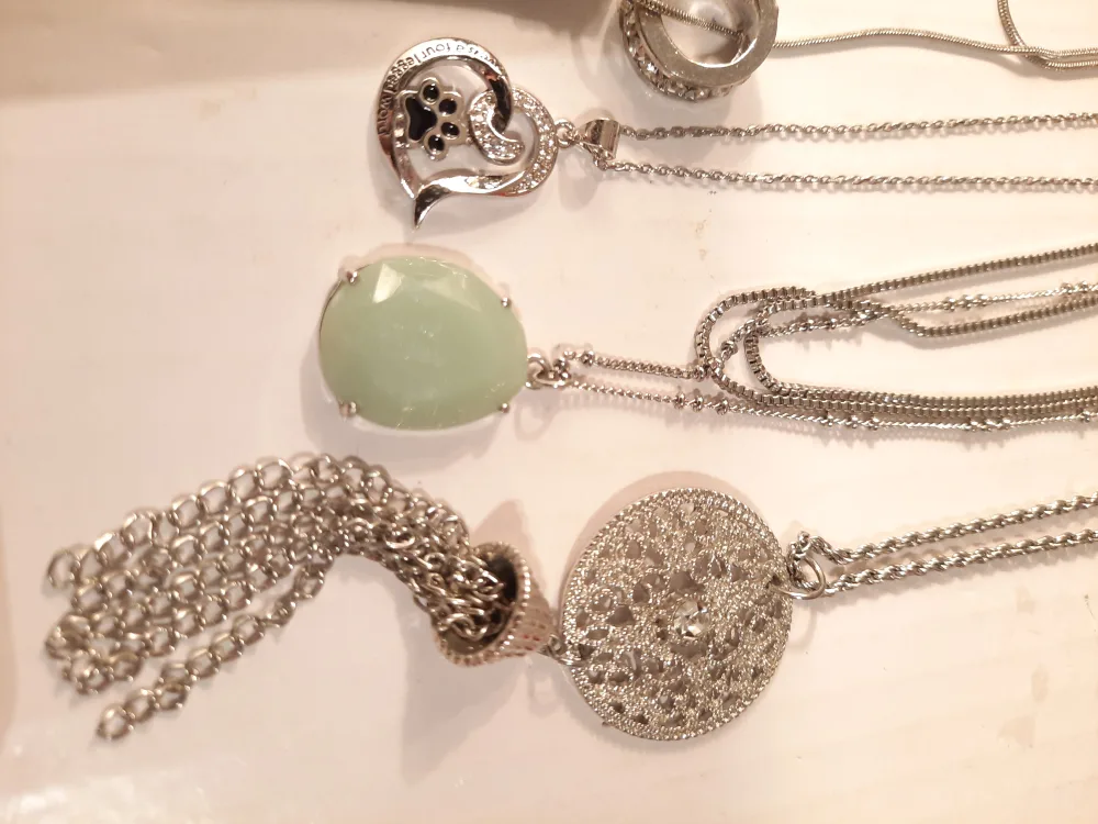 silver tone silver plate neclases image indicator(9)