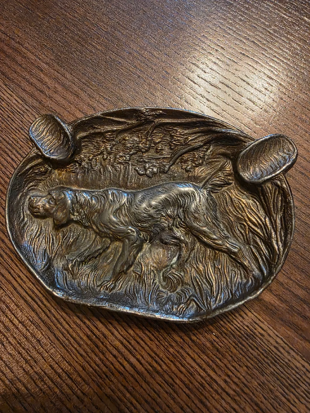 Bronze Hunting Dog Ashtray thumbnail