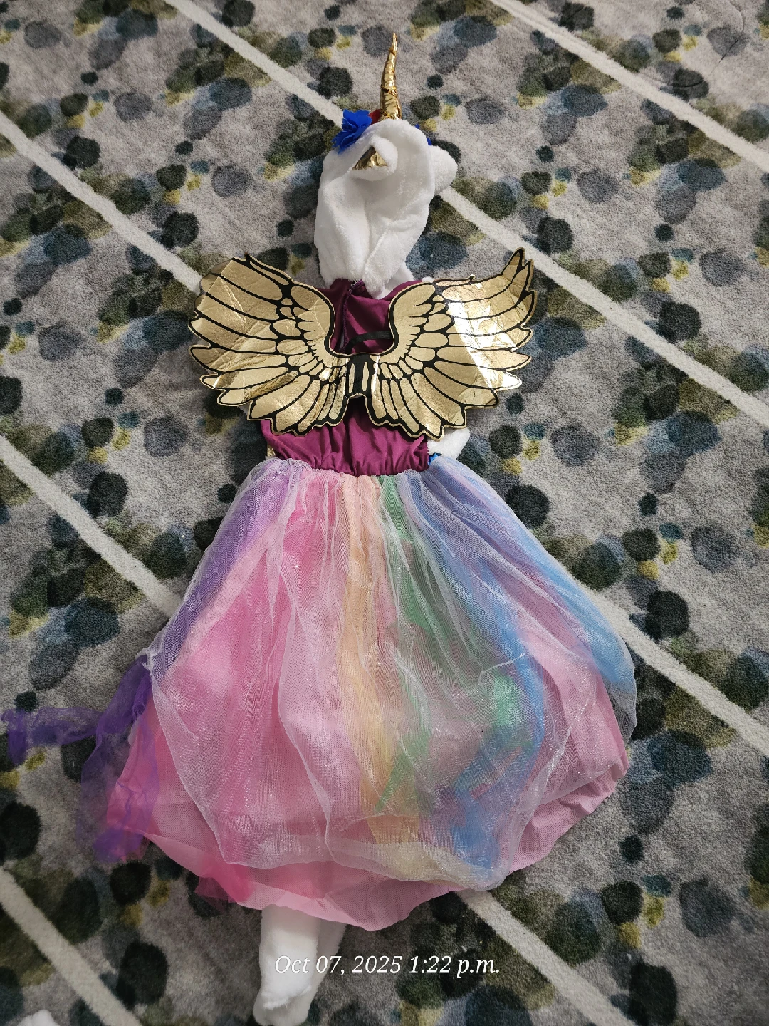 Unicorn Costume - Rainbow Dress with Wings - photo 2