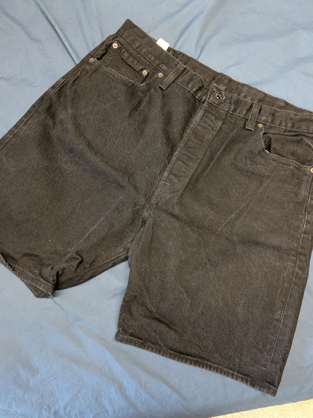 Levi's 501 Black Denim Shorts - Size 40 thumbnail