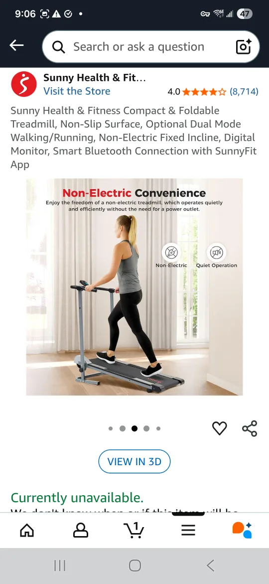 Sunny Health & Fitness Compact Treadmill, FOLDABLE! image indicator(6)