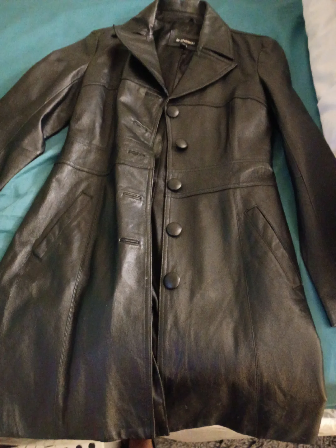 Le Chateau Black Leather Coat XS image indicator(2)