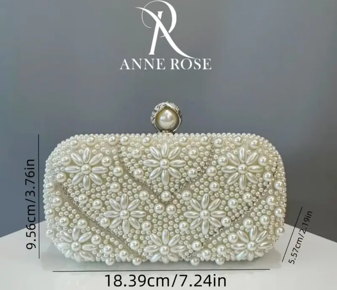 Brand new White beads Pearl Clutch Bag thumbnail