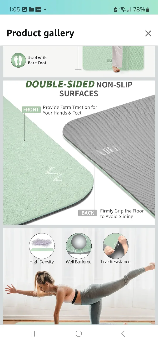 Cambivo Yoga Mat - 32" x 72" image indicator(3)