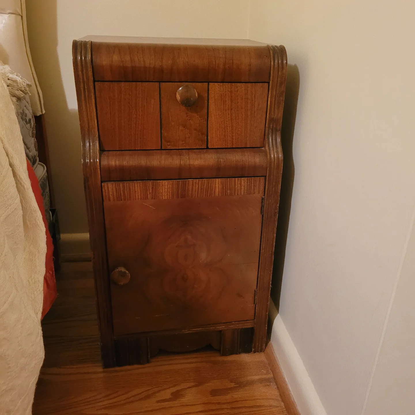 Antique Waterfall Bedroom Set - Armoire, Dresser, Nightstand image indicator(5)