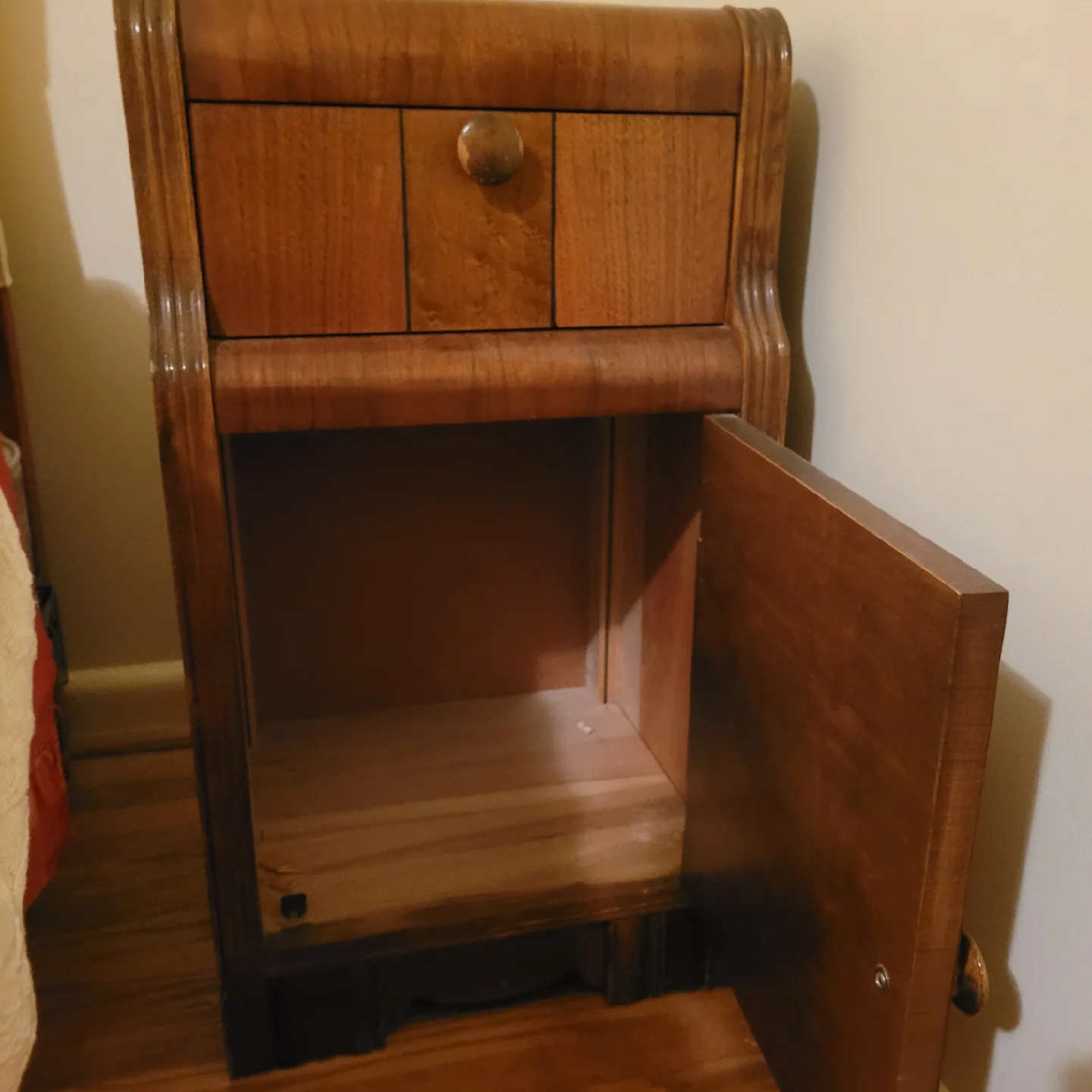 Antique Waterfall Bedroom Set - Armoire, Dresser, Nightstand image indicator(6)