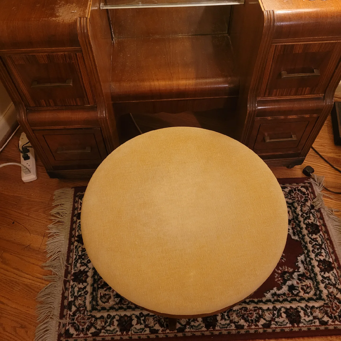 Antique Waterfall Bedroom Set - Armoire, Dresser, Nightstand image indicator(8)