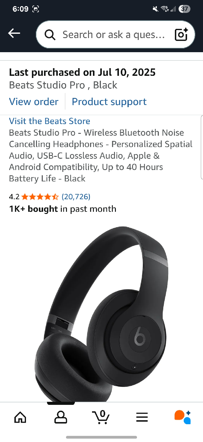 Beats Studio Pro Black Wireless Headphones