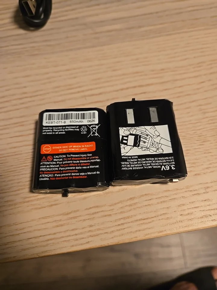 batteries for two way radio. kebt-071-B 650mah. 0626 motorolla thumbnail