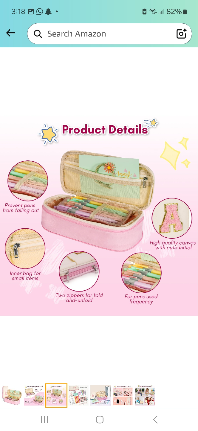 Large Capacity Pink and Cream Pencil Cases - photo 3