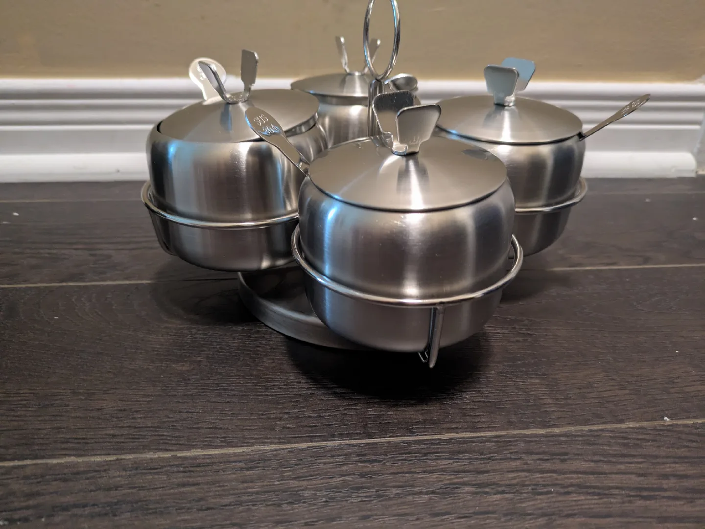 brand new high quality Stainless Steel Spice Jar Set with Spoons image indicator(4)