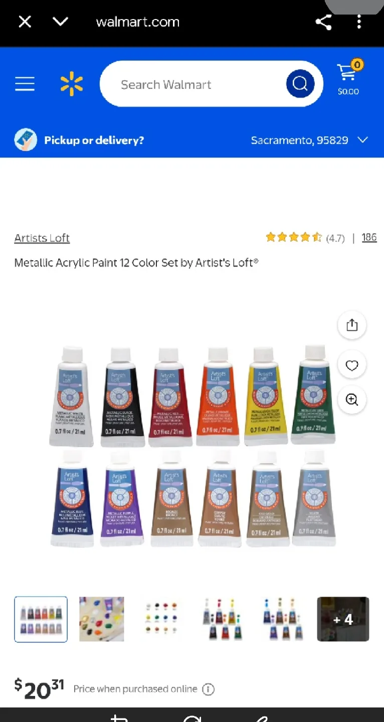 Artist's Loft Metallic Acrylic Paint Set + Canvas (retail $30) image indicator(4)