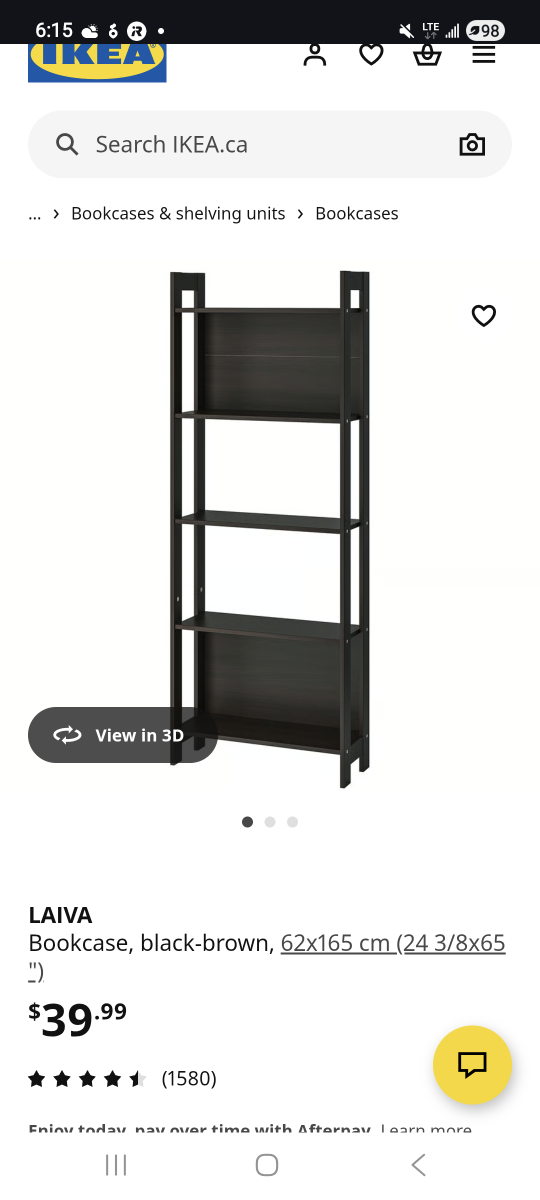 IKEA LAIVA Black-Brown Bookcase 62x165 cm - photo 2
