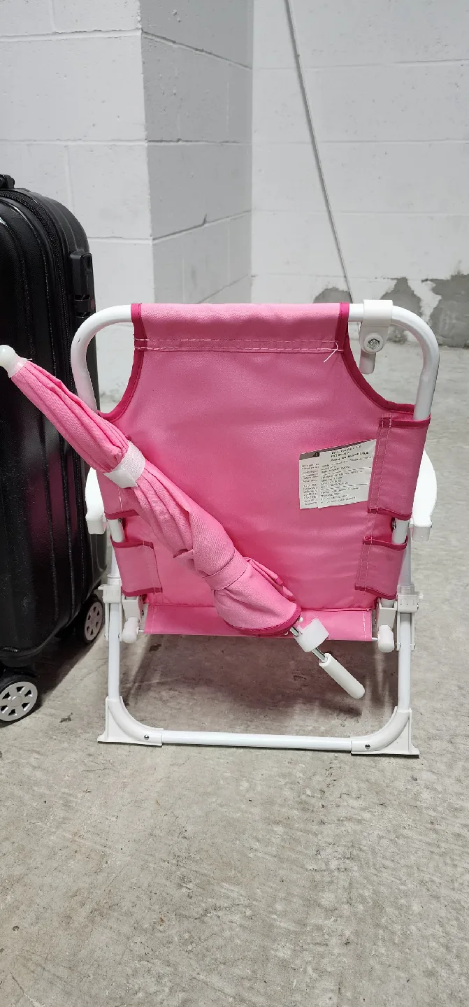 Pink Kids Beach Chair with Umbrella image indicator(2)