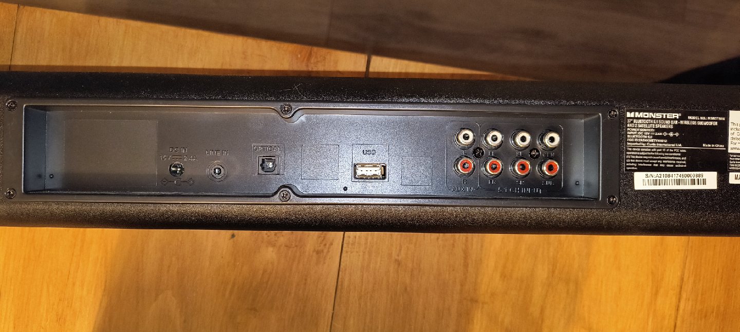 Monster MSB3788W 37" Bluetooth 5.1 Sound Bar System - photo 2