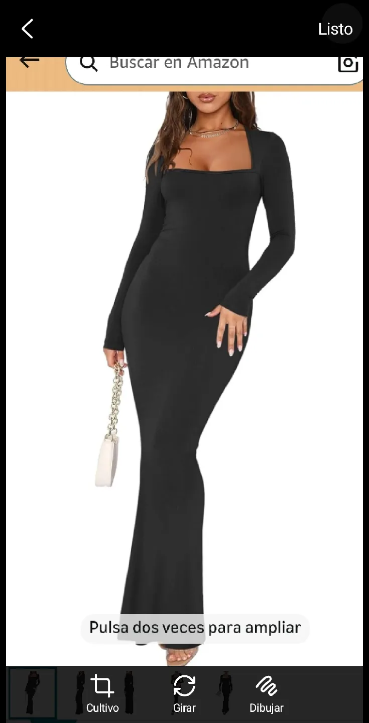 Long Sleeve Square Neck Maxi Dress image indicator(3)