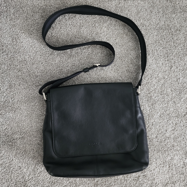 Coach Black Leather Messenger Bag