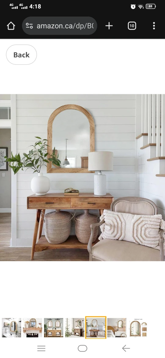 Arched Wood Frame Mirror - photo 5