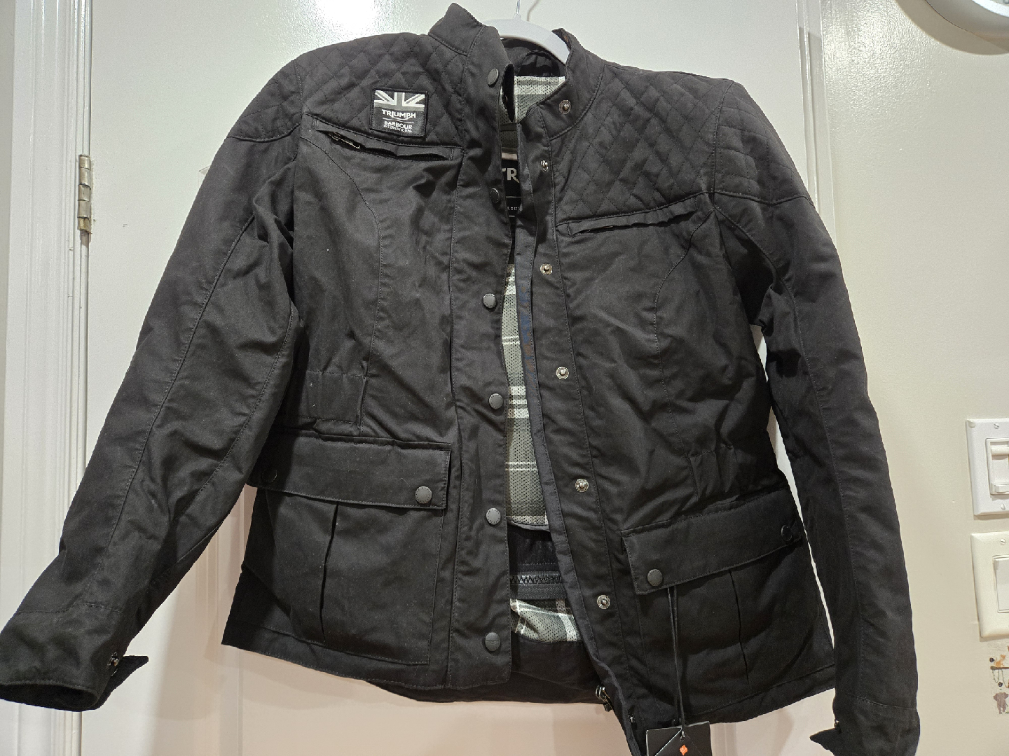 Bramd New Barbour Triumph Motorcycle Jacket with D3O Protection