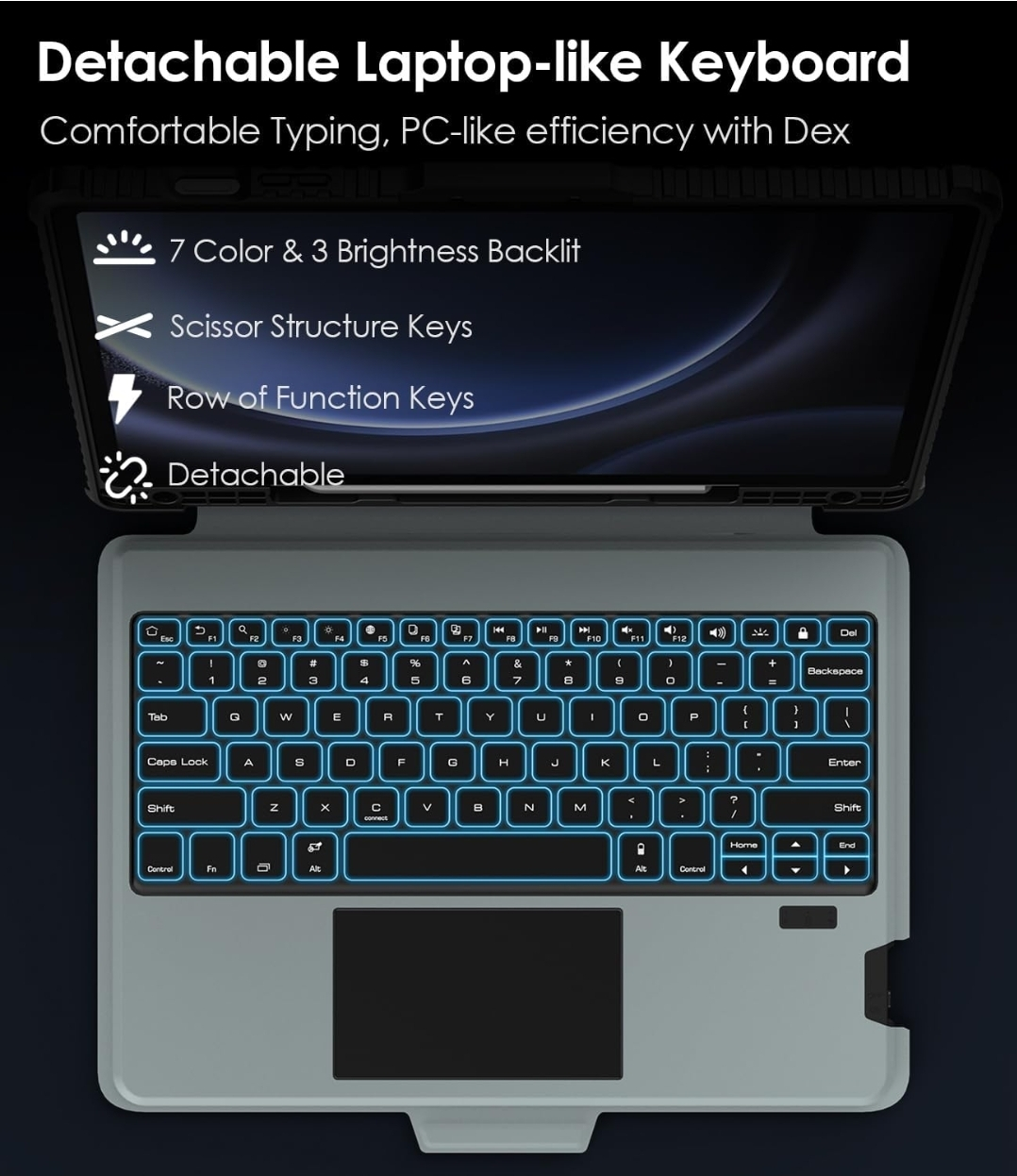 Nillkin Samsung Galaxy Tab S9+/S10+ Keyboard Case - photo 4