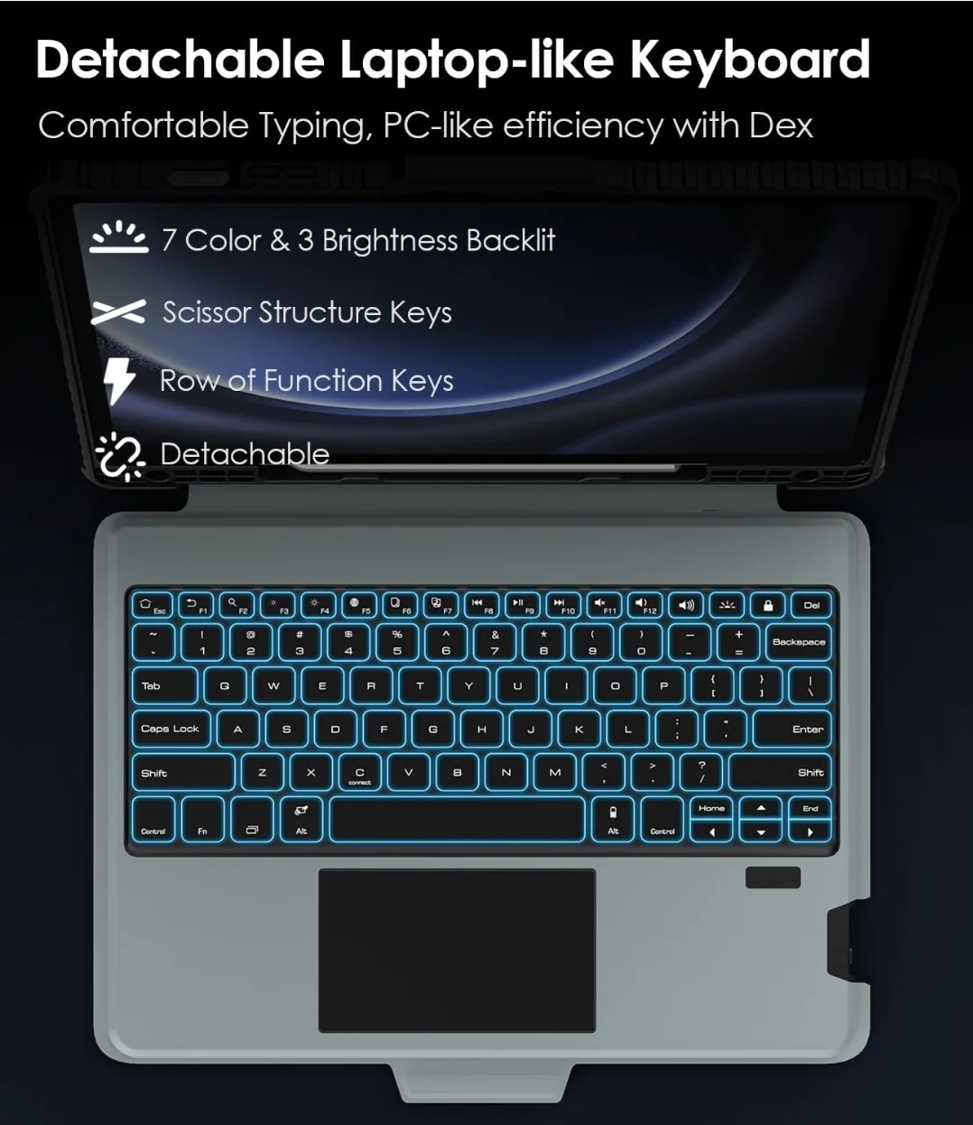 Nillkin Samsung Galaxy Tab S9+/S10+ Keyboard Case image indicator(4)