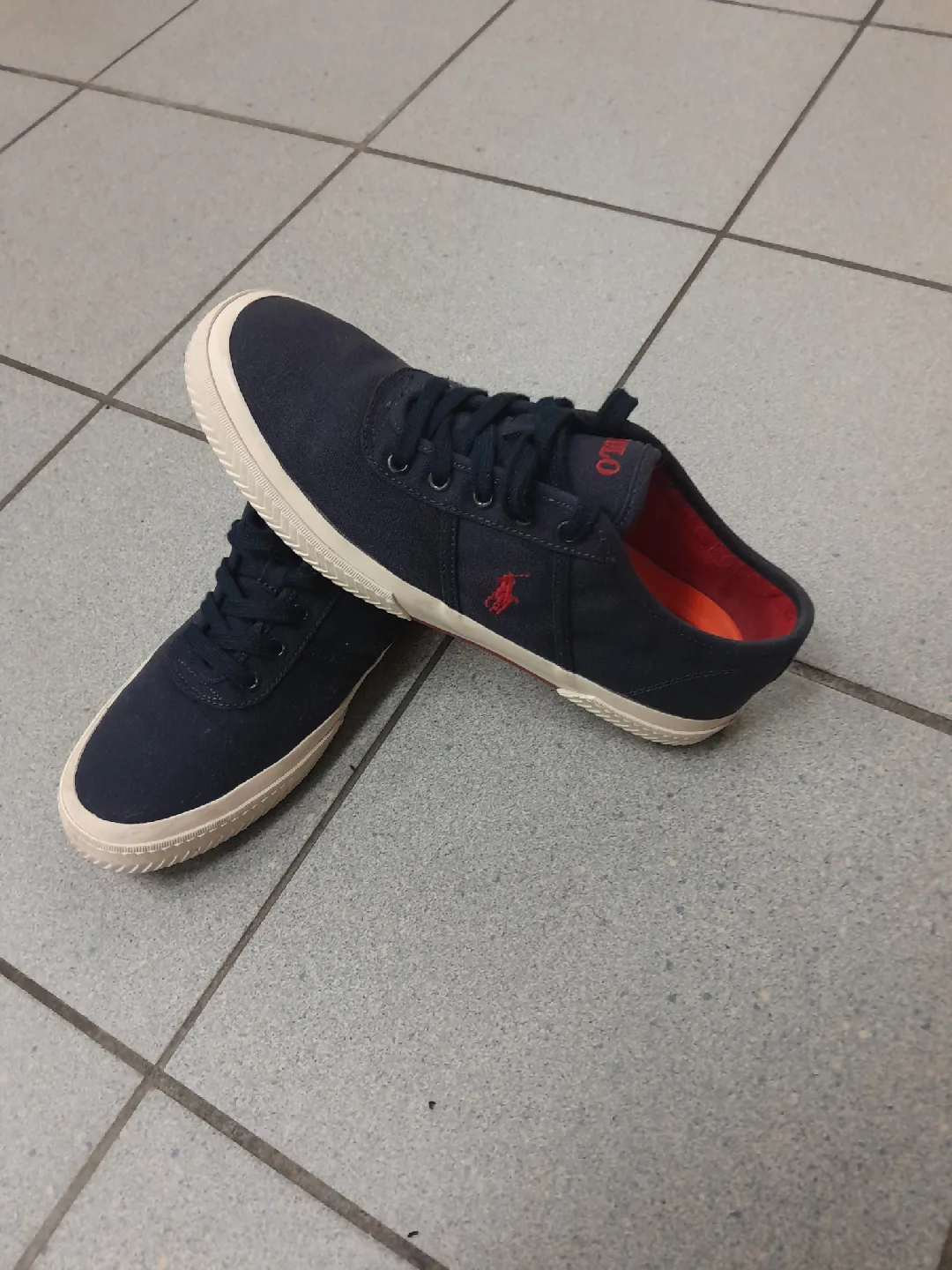 Polo Ralph Lauren Navy Canvas Sneakers Size 9
