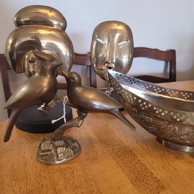 Lot of 4 Vintage Brass Items 20.00 each or all 4 for 60.00 image indicator(9)