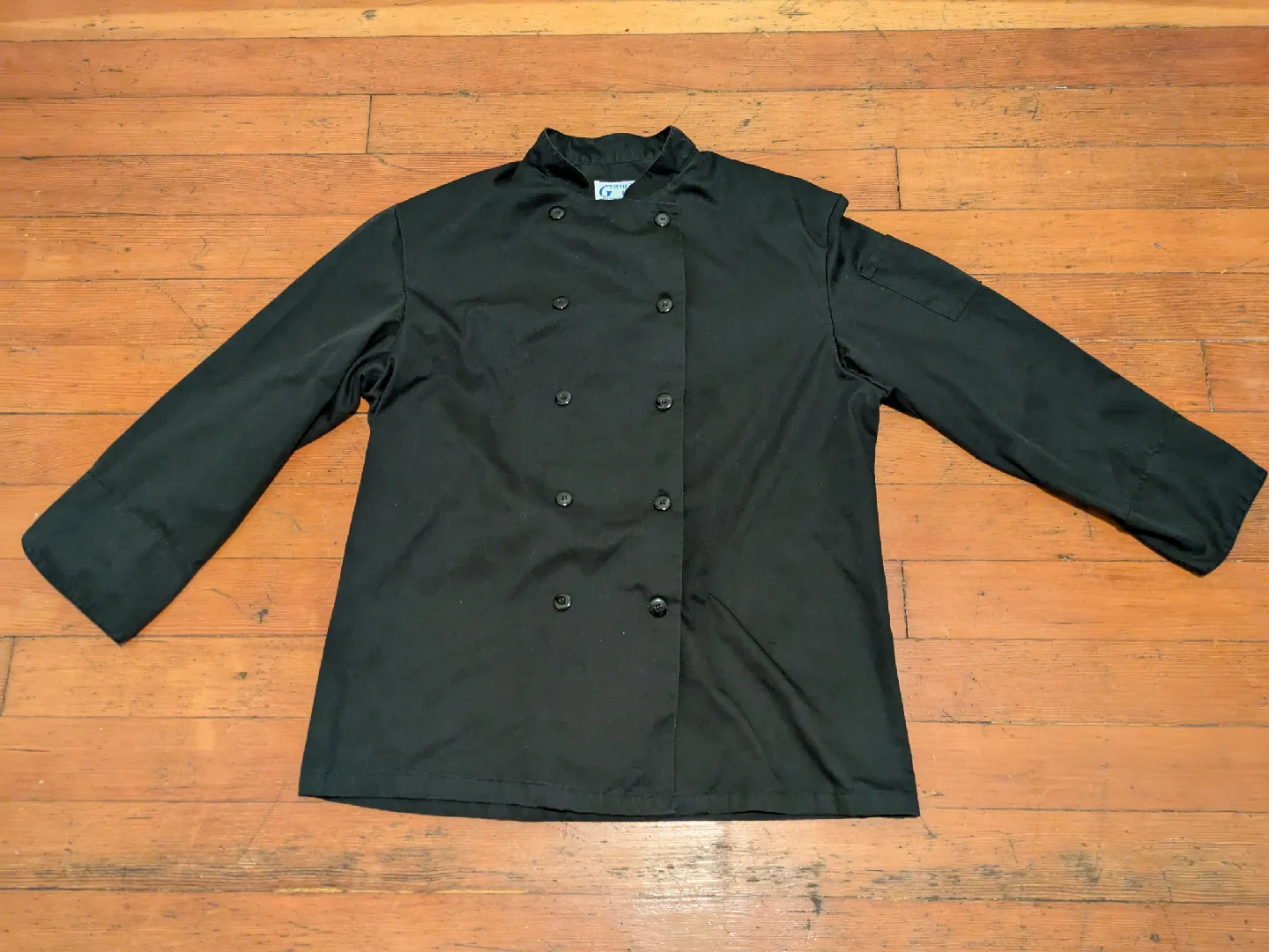 Black Chef Coat sz Large thumbnail