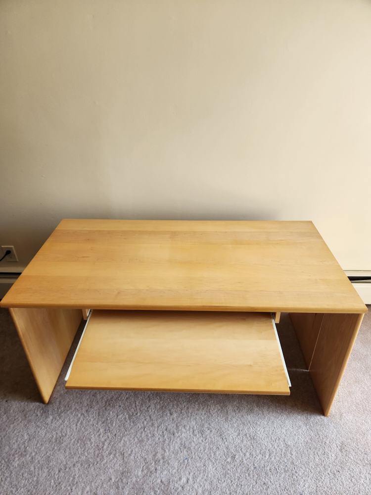 Wooden Desk with Pull-Out Tray