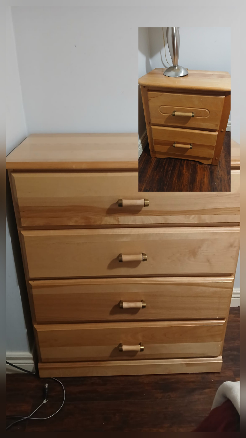 Wood dresser + bedside table 🏠Dufferin & Eglinton