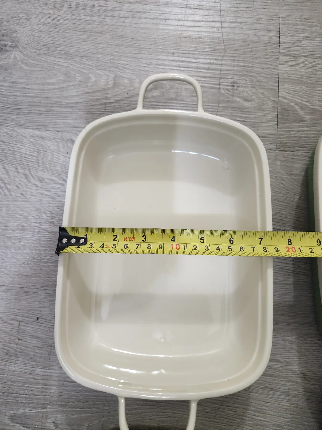 Vintage Green & Cream Enamel Casserole Dishes (Set of 2) image indicator(5)