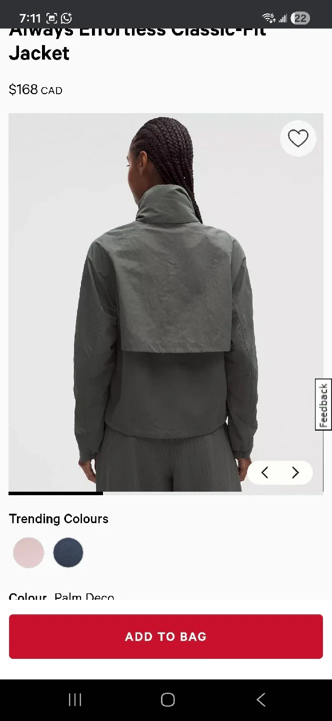 Lululemon Always Effortless Jacket - Palm Deco image indicator(4)