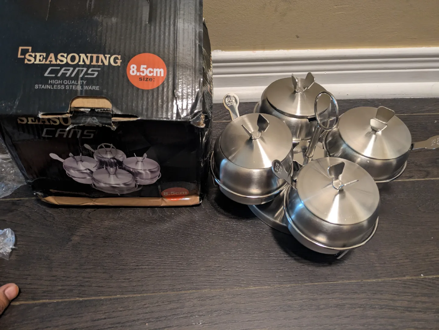 brand new high quality Stainless Steel Spice Jar Set with Spoons image indicator(9)