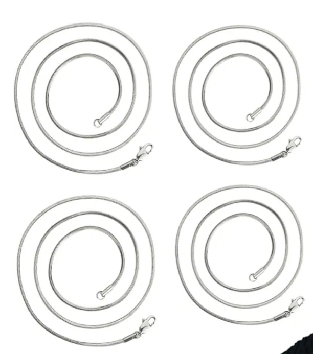 Silver Snake Chain Necklaces (5)