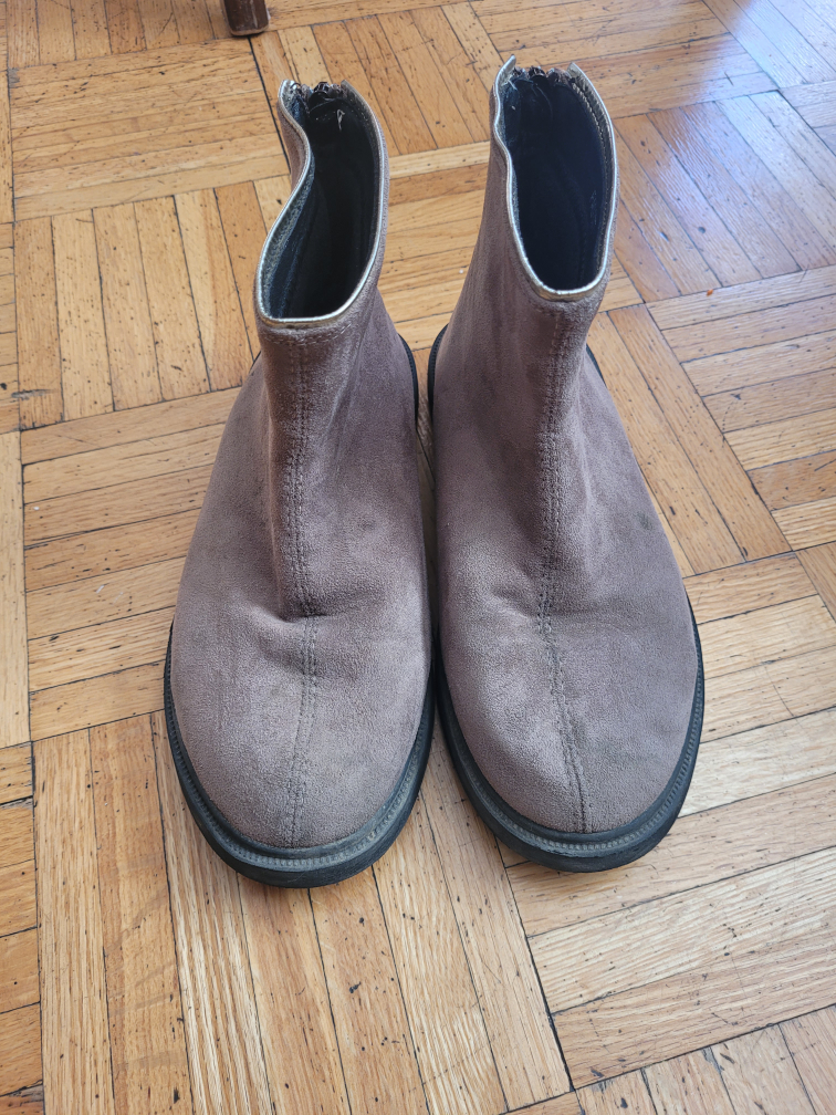Martion Taupe Suede Ankle Boots - Size 38