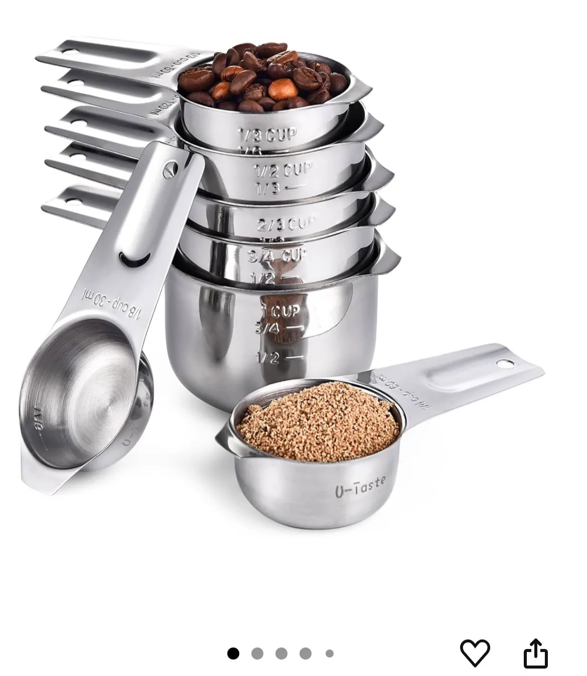 Stainless Steel Measuring Cups (7 Piece Set) image indicator(3)