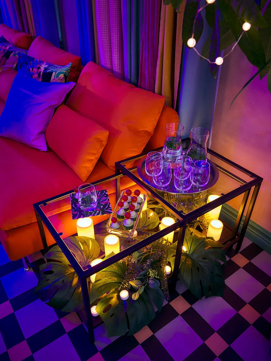 Black Metal & Glass Coffee + Side Table Set image indicator(4)